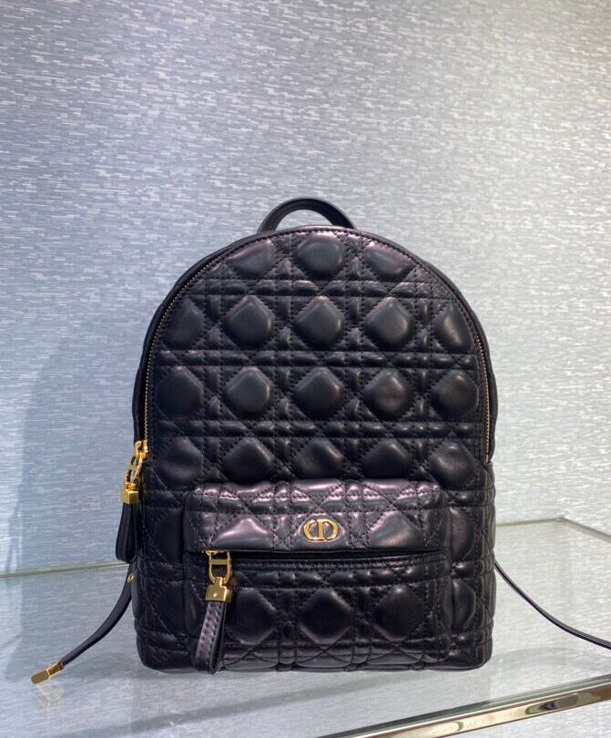 Christian Dior Small Dior Lambskin Backpack Black